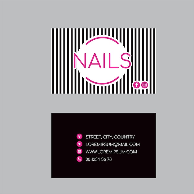 Bellissimi chiodi Business card design vettoriale