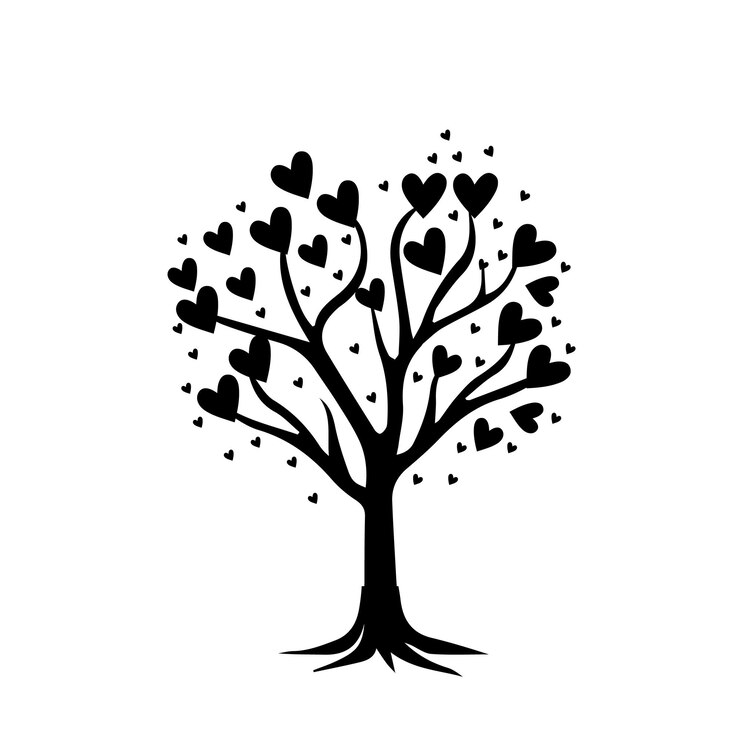Bellissimo albero a forma di cuore per il giorno di San Valentino