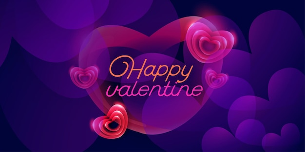Bellissimo amore San Valentino Banner sfondo multiuso effetto cuore 3D
