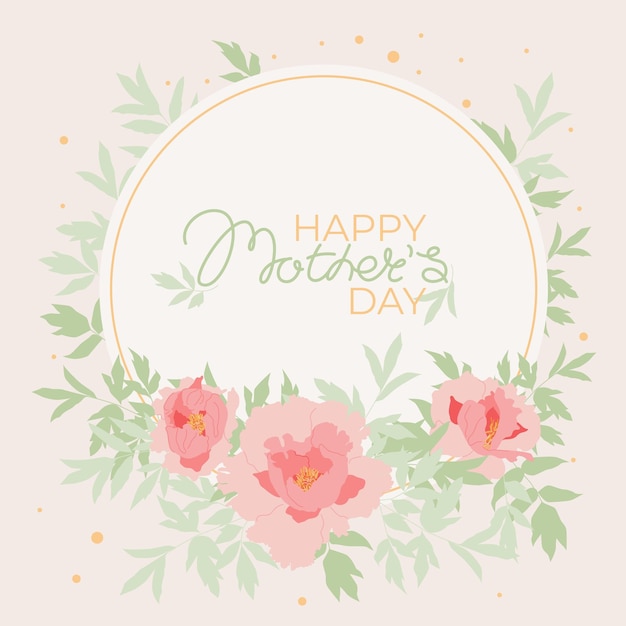 Bellissimo biglietto di auguri floreale per la Festa della Madre Vector