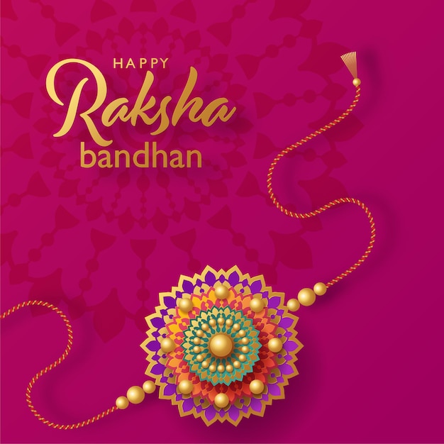 Bellissimo biglietto di auguri oro raksha bandhan