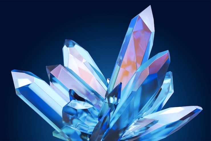 Vettore bellissimo cristallo blu chiaro