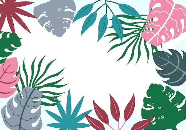 Bellissimo disegno piatto Tropical Leaf Border