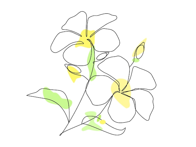 Bellissimo fiore disegnato a mano una linea arte disegno disegno vettoriale