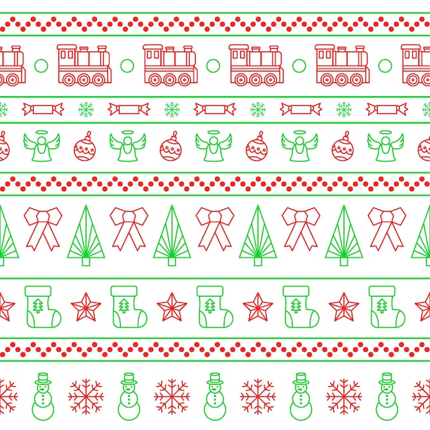 Bellissimo motivo natalizio con ornamenti Concetto di carta da imballaggio di Natale Vector EPS10