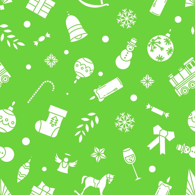 Bellissimo motivo natalizio con ornamenti Concetto di carta da imballaggio di Natale Vector EPS10