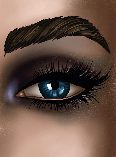Bellissimo occhio femminile con il trucco Illustrazione vettoriale di moda e stile