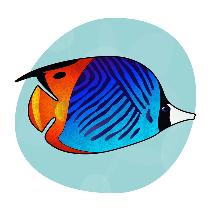 Vettore bellissimo pesce marino tropicale pesce farfalla