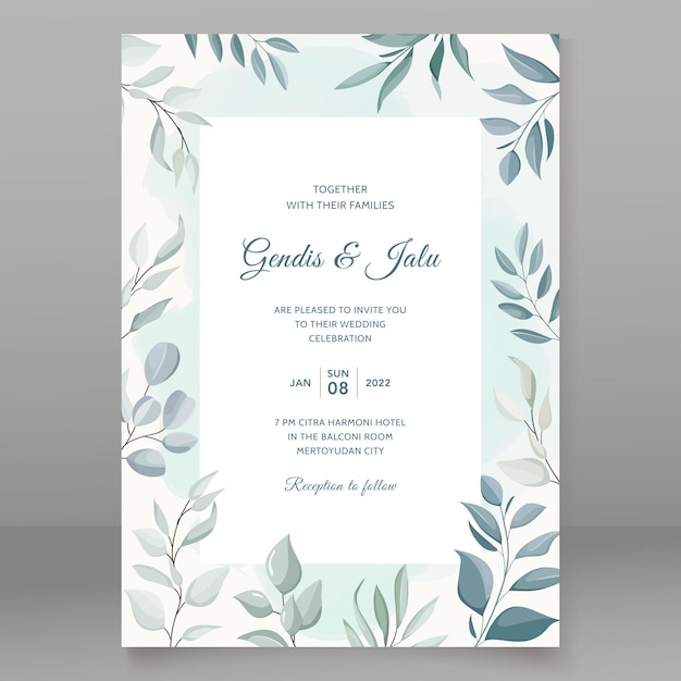 bellissimo set di carte di invito a nozze con rose disegnate a mano