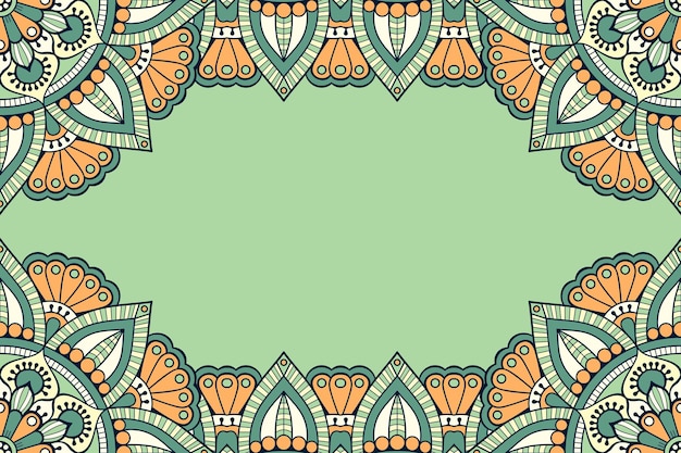 bellissimo sfondo decorato con cornice colorata mandala