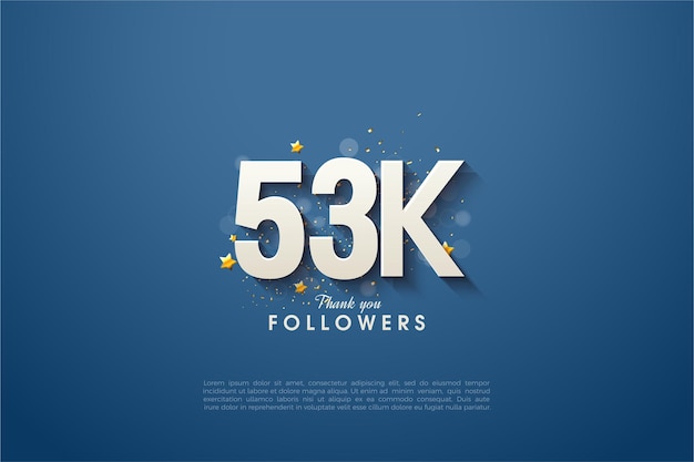 Bellissimo sfondo di ornamento di celebrazione per la celebrazione di 53k follower