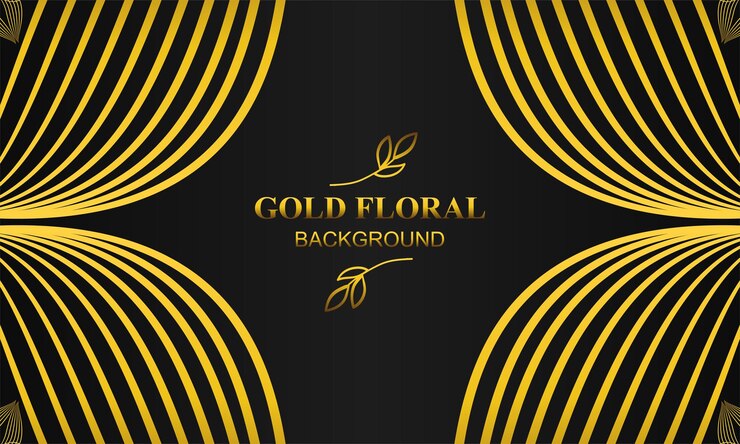 Vettore bellissimo sfondo floreale oro elegante con ornamenti floreali e foglie