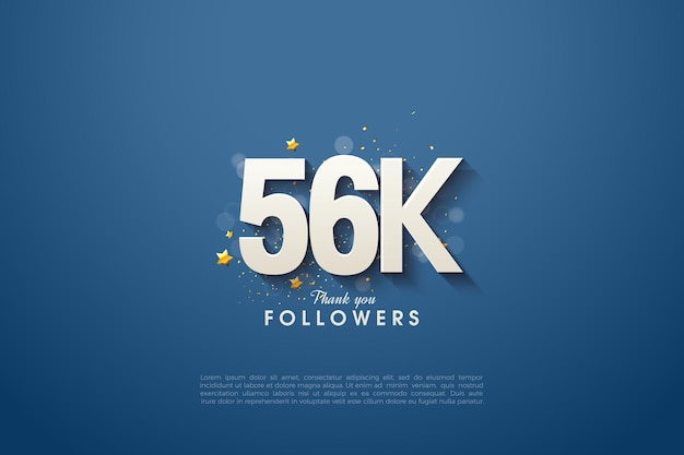 Bellissimo sfondo ornamento di celebrazione per la celebrazione di 56k follower