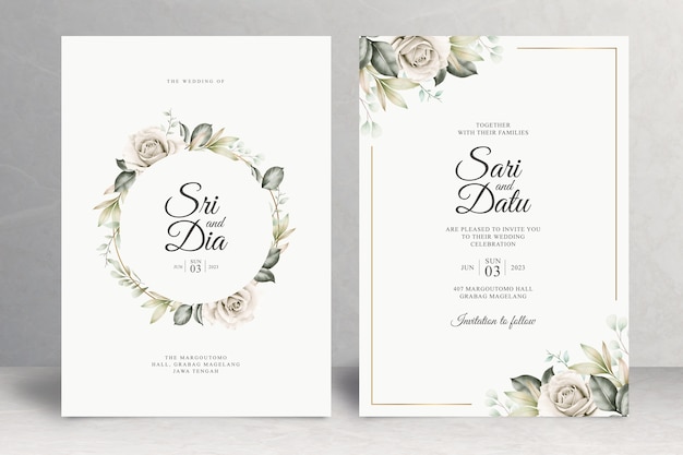 Bellissimo tema floreale della carta di nozze