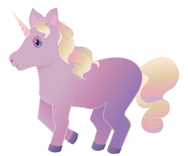 Bellissimo unicorno magico, vettore Eps