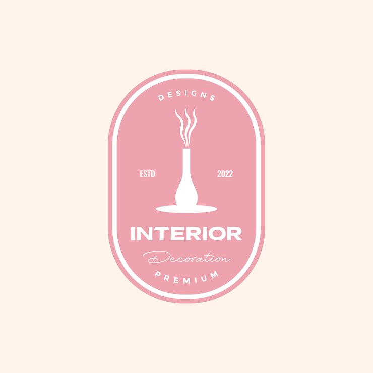 Bellissimo vaso per piante decorativo interno con logo distintivo design vettoriale simbolo grafico icona illustrazione idea creativa