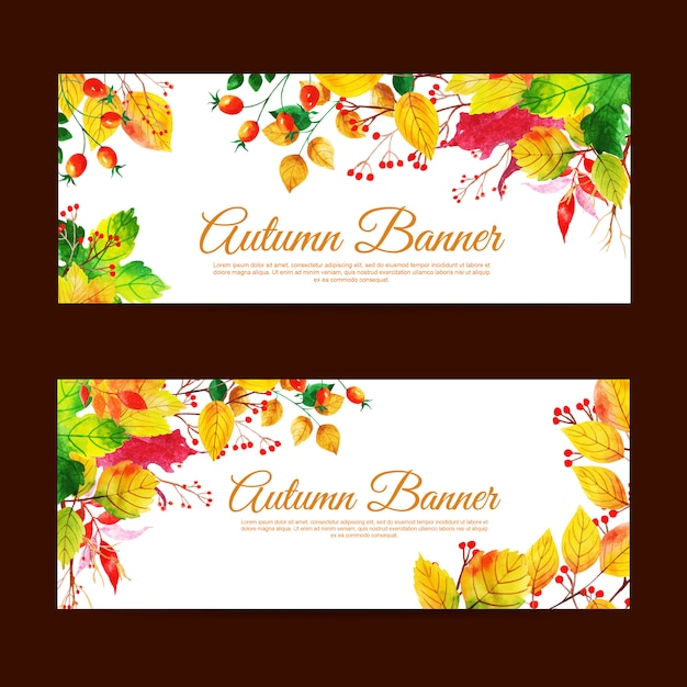 Bello insieme dell&#39;insegna di Autumn Autumn Banner