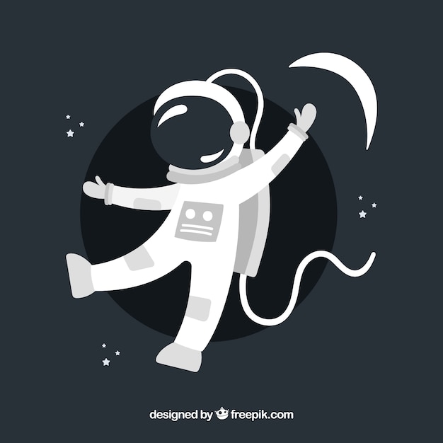 Bello personaggio astronauta con design piatto