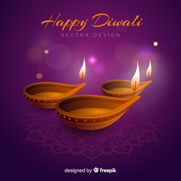 Bello sfondo di diwali con un design realistico