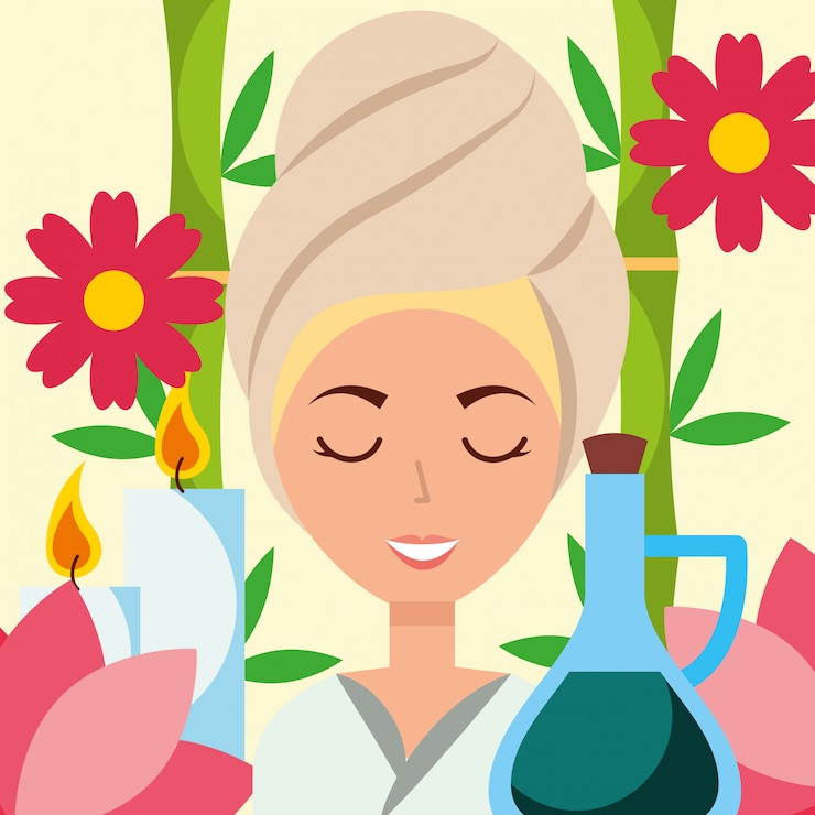 Vettore benessere spa donna