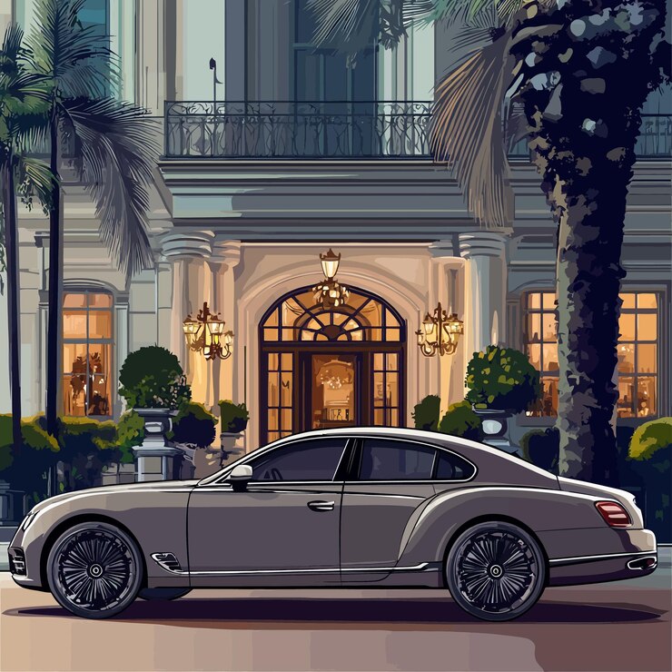 Vettore bentley continental gt alla mansion