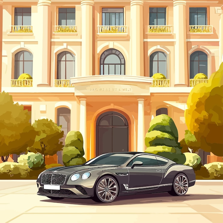 Vettore bentley flying spur di lusso in albergo