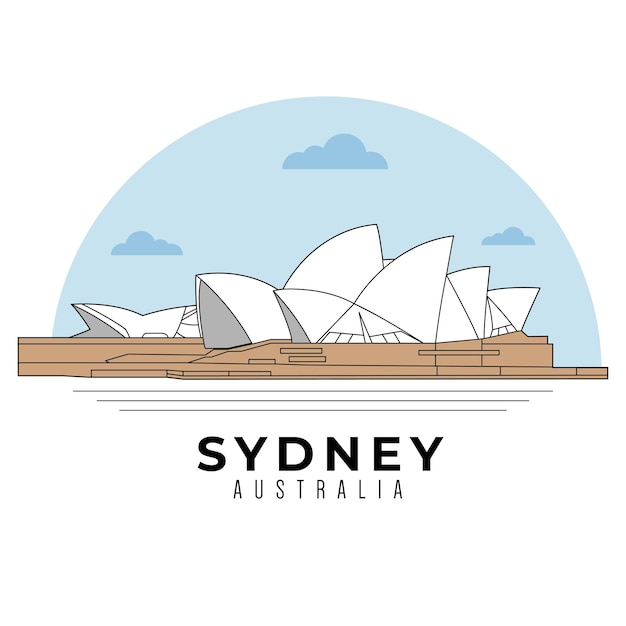 Benvenuti a Sydney con l'illustrazione della Sydney Opera House