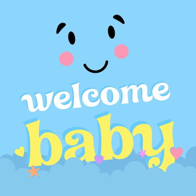 benvenuto baby blue background design