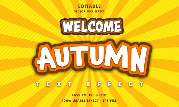 benvenuto effetto testo modificabile autunnale con uno stile moderno e semplice