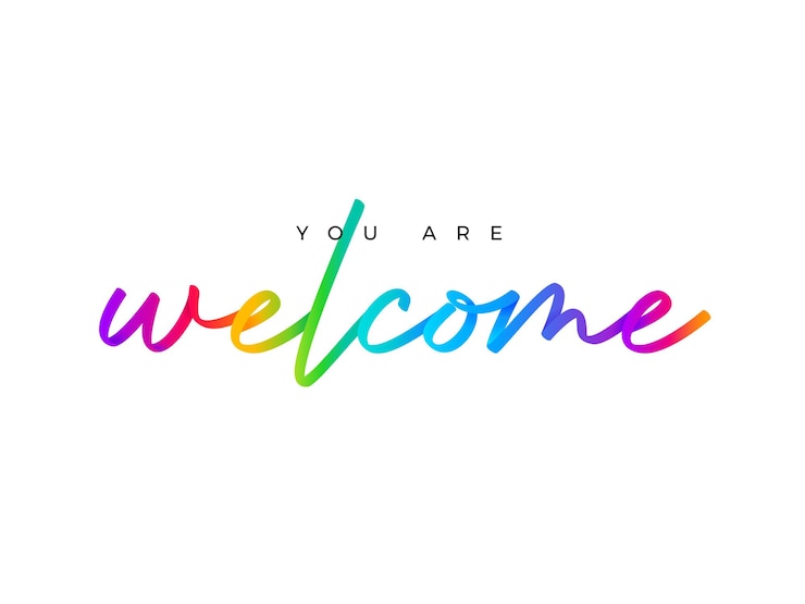 Vettore benvenuto scritto con linee colorate su sfondo bianco illustrazione vettoriale