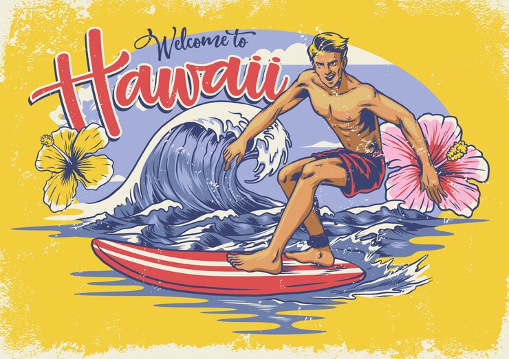 Benvenuto sul surf hawaiiano