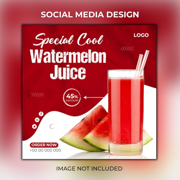 Bere menu post sui social media o modello di banner Vettore premium