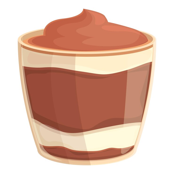 Vettore bere tiramisù icona vettore cartone animato torta dessert panetteria al caffè