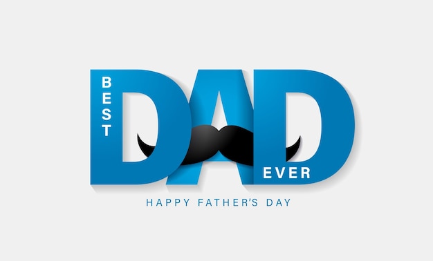 Best Dad Ever Happy Father's Day lettering con baffi Papa è la mia idea di supereroe in stile carta 3D