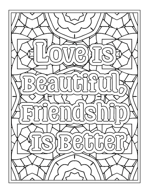 Best Friend Quotes Disegni da colorare per Kdp Coloring Pages