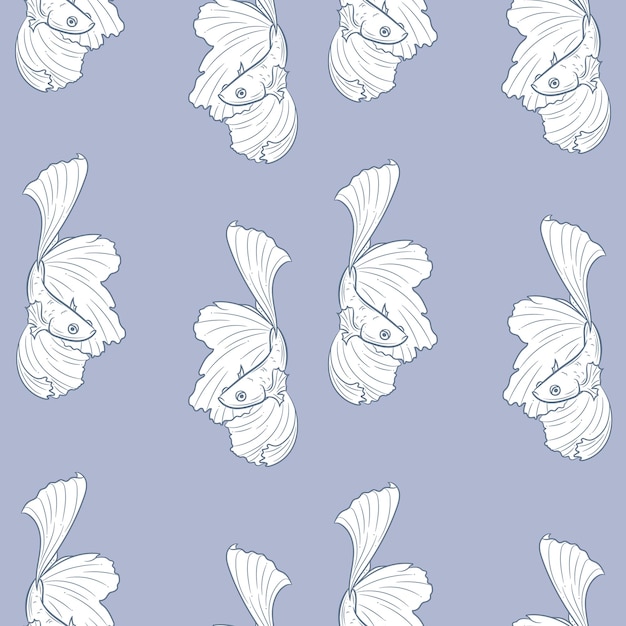 Betta fish vector pattern ripetuto pesce combattente siamese