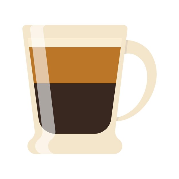 Bevanda di caffè calda e fredda Diversi tipi di bevande Espresso americano tazza cappuccino e latte in tazza di carta macchiato ghiacciato in vetro Illustrazioni vettoriali piatte isolate su sfondo bianco