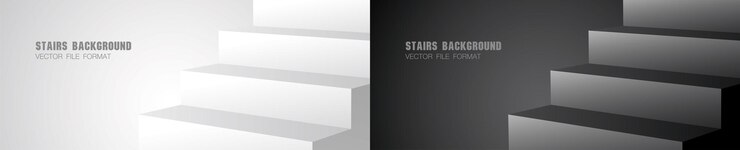 bianco e nero cool minimal scale sfondo grafico 3d illustrazione vettoriale