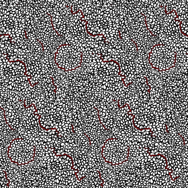 Bianco nero monocromatico doodle seamless pattern texture di sfondo vettore