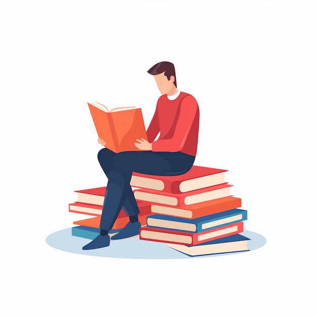 biblioteca istruzione vettoriale illustrazione scuola letteratura studio design leggere libro di testo c