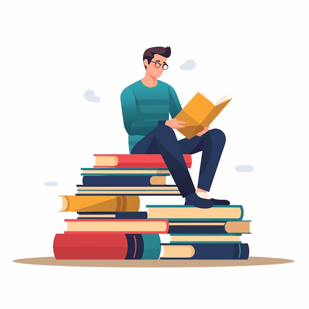 biblioteca istruzione vettoriale illustrazione scuola letteratura studio design leggere libro di testo c