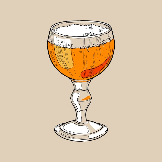 Bicchiere da birra calice Illustrazione multicolore di vettore disegnato a mano