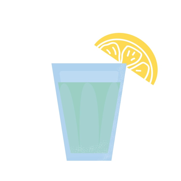 Bicchiere da shot con tequila o un altro alcol Illustrazione piatta vettoriale isolata su bianco