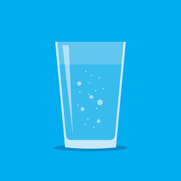 Bicchiere di icona piana di acqua dolce