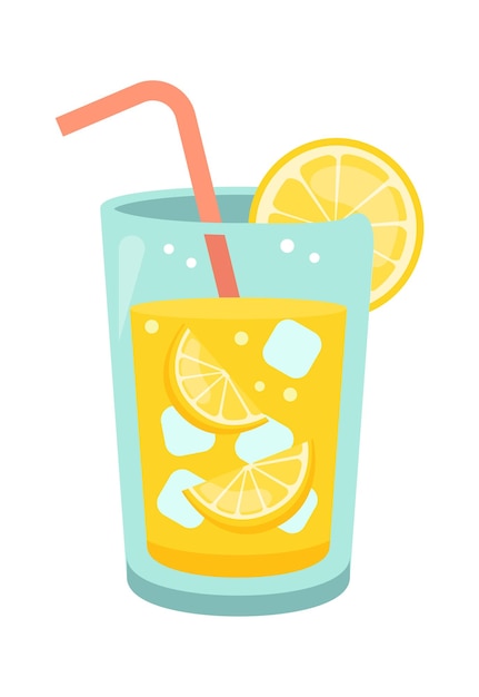 Bicchiere di limonata fredda Illustrazione vettoriale