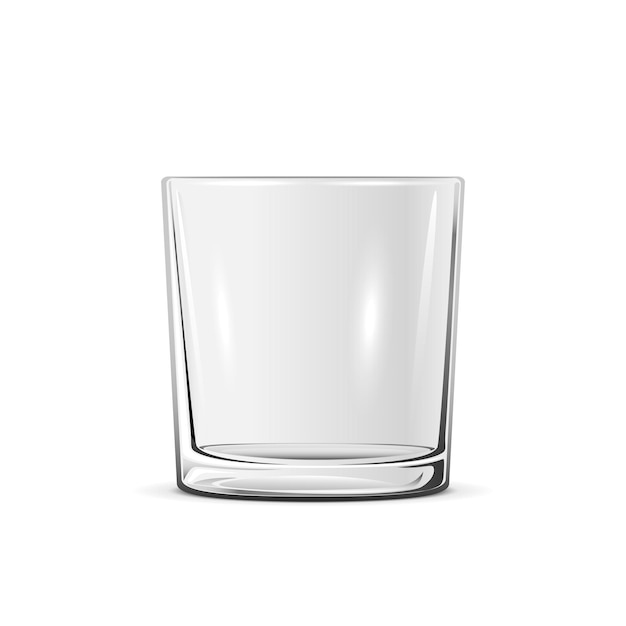 Bicchiere vuoto isolato su sfondo bianco, illustrazione.