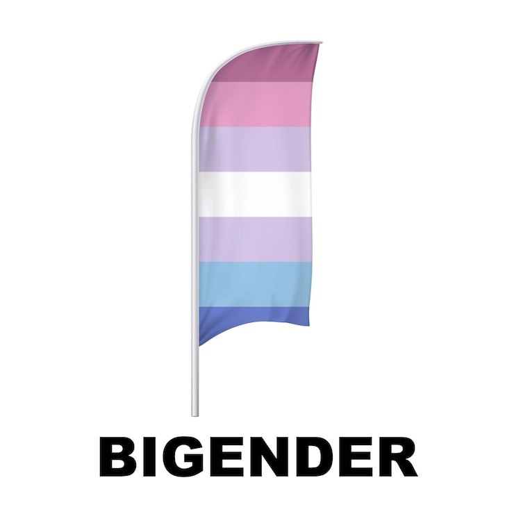Vettore bigender pride vettore di bandiera verticale curva simbolo di diversità di genere