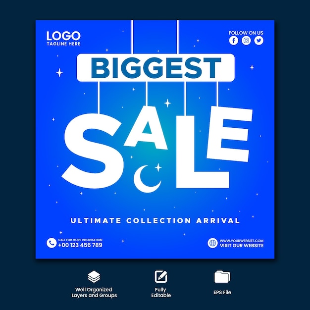 Bigges Sale Offerta di progettazione di modelli di post sui social media