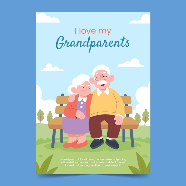 Biglietti d'auguri per il giorno dei nonni disegnati a mano
