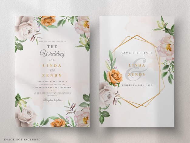 Biglietti d'invito matrimonio elegante floreale